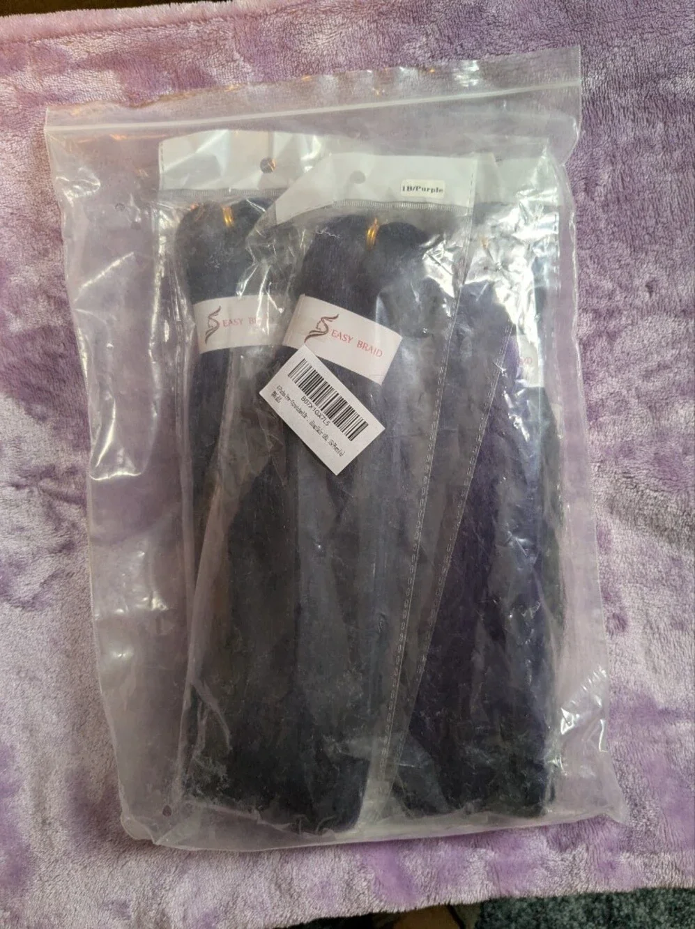 Black And Purple Braiding Hair Synthetic